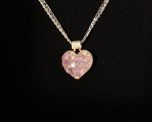 029 Amethyst Heart Necklace