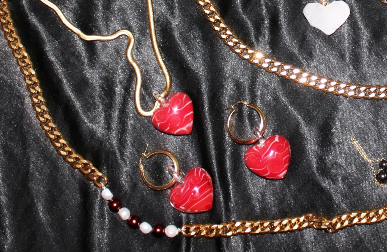 "Heart of Glass" Hoop Earrings