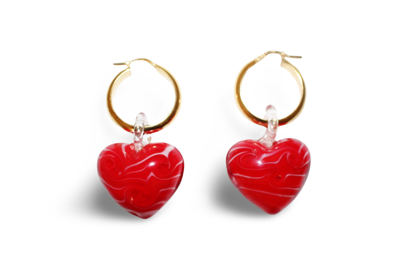 "Heart of Glass" Hoop Earrings